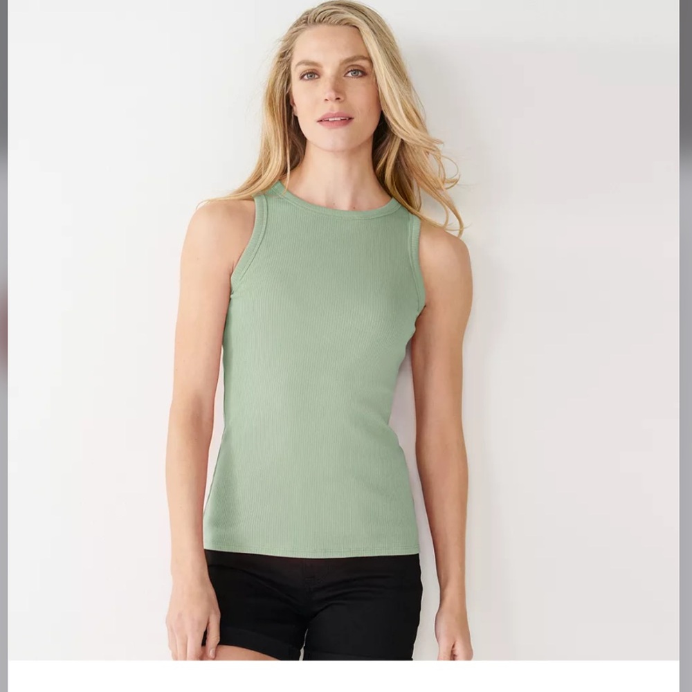 NOT FOR SALE-SOLD 

Nine West Ribbed Mint Green Tank Size Medium in Great